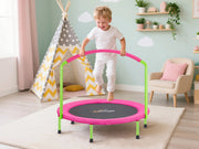 36 trampolin big handle pink with kid