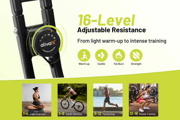 <high>16-Level Magnetic Resistance </high>
for Better Ride Control
