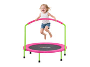 36 trampolin big handle with kid pink