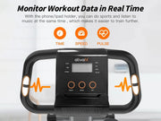 Exercise bike console with digital display and control buttons, featuring the brand 'ativafit'.