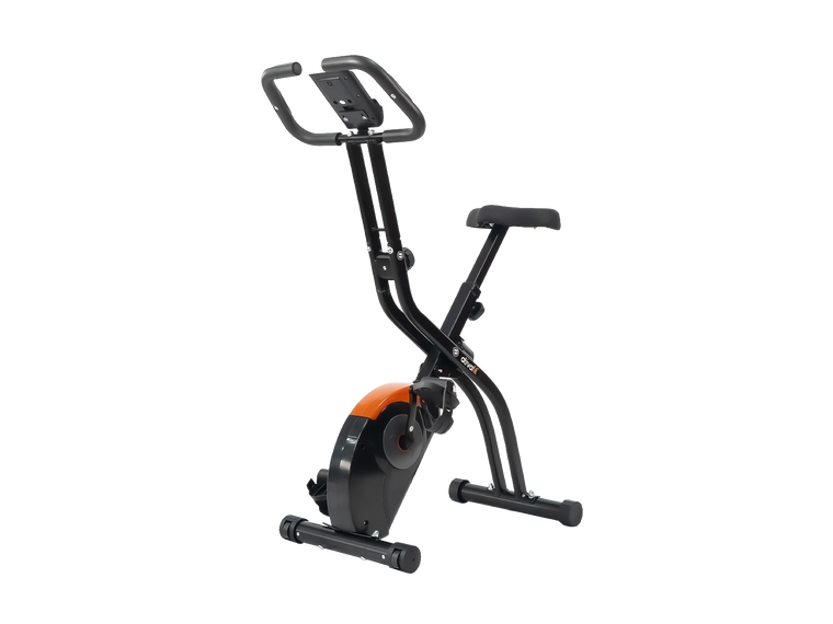Ativafit Foldable exercise bike with digital monitor and adjustable seat for home cardio workouts
